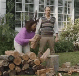 karate chop wood