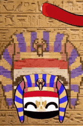 a cartoon drawing of a pharaoh 's hat with the egyptian flag