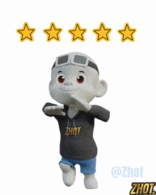 a cartoon character with a zhot hoodie on