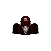 a cartoon drawing of a football player with a huge smile on his face