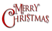 a merry christmas logo with a red g on a white background