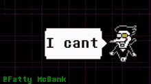 a pixel art of a character saying i can t