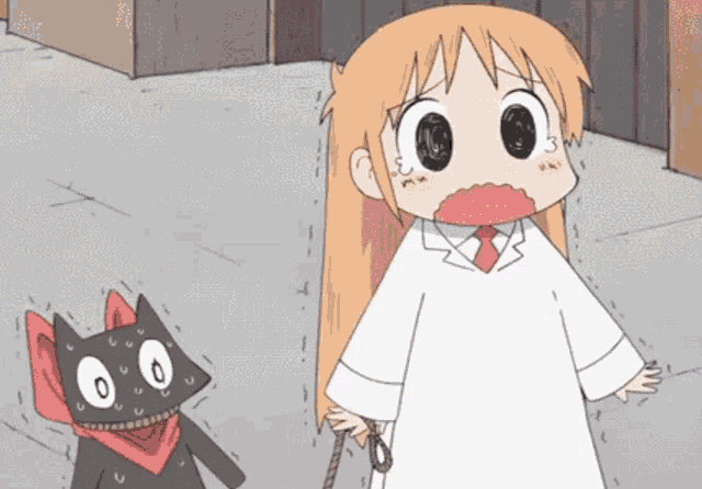 animal cat hakase (nichijou) nichijou sakamoto (nichijou)