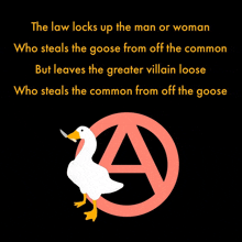 the law locks up the man or woman who steals the goose from off the common who steals the common from off the goose