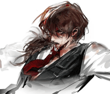 a drawing of a man with blood coming out of his nose