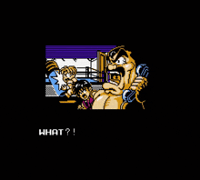 a video game called mighty final fight has a black background