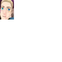 a pixelated image of a man with blue eyes