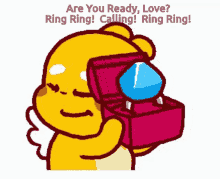 Ring Ring Are You Ready Love GIF - Ring Ring Are You Ready Love Calling You Heart GIFs