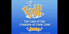 the case of the creature of coral cove demo is displayed on a blue background
