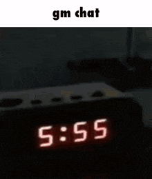 a close up of a clock that says 5:55