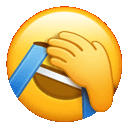 a yellow smiley face with a hand covering it 's eyes .