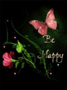 Be Happy Butterfly GIF - Be Happy Happy Butterfly GIFs