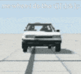 a blurred image of a horse pulling a car with the words me when i do the