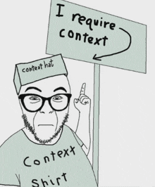 a cartoon of a man wearing glasses and a context hat
