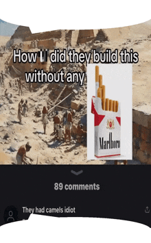 a picture of a pack of marlboro cigarettes next to a group of people