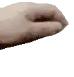 a close up of a person 's hand on a white background with a blurred background .