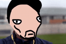 a cartoon drawing of a man with a beard and eyebrows