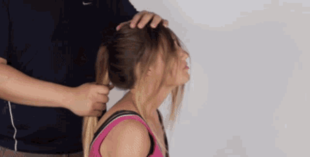 Hair Pulling Stretch GIF - Hair Pulling Stretch Massage - Discover & Share  GIFs