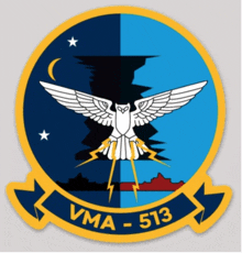 a sticker with a bird and the words vma 513 on it