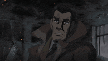 a cartoon of a man with a fire coming out of his forehead