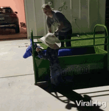 Wrestles With A Toy Horse Viralhog GIF - Wrestles With A Toy Horse Viralhog Cowboy GIFs