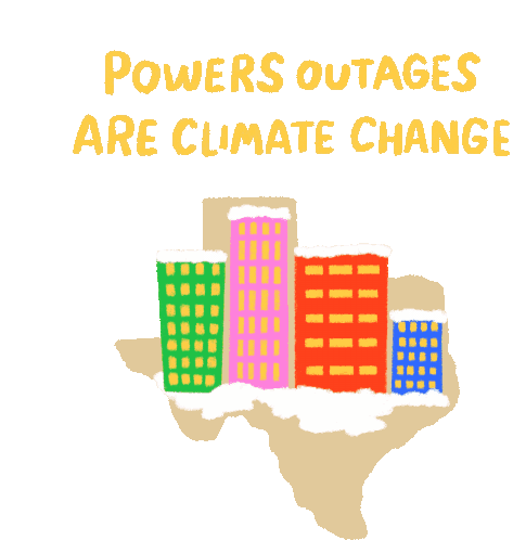 Power Outages Result From Climate Change Freezing Sticker - Power Outages Result From Climate Change Freezing Frozen Stickers