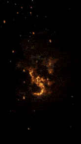 it looks like a christmas tree with a lot of smoke coming out of it .