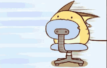 Raichu On Chair Rolling GIF - Raichu On Chair Rolling Pokemon GIFs