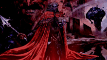 a painting of a king with a red cape
