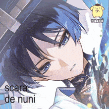 a drawing of a boy with the words scara de nuni below him