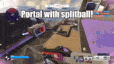 a video game with the words portal with splitball