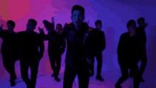 a drawing of a group of men dancing in red and green