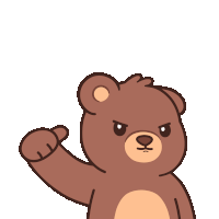 a teddy bear with an angry look on his face