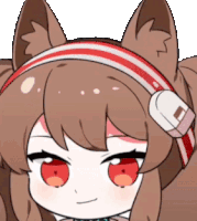 a close up of a cartoon character wearing a headband