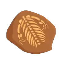 an illustration of a piece of bread with a skeleton stenciled on it