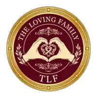 a logo for the loving family tlf shows two hands making a heart