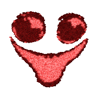 Red Creepy Smile Sticker