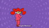 a cartoon character is dancing in front of a disco ball with the words alight motion below it
