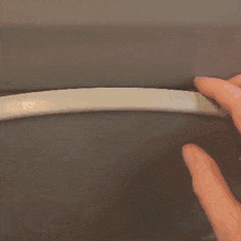 a close up of a person 's hand holding a white plate .