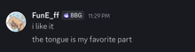a screenshot of a message from fune_ff