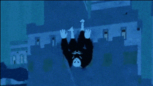 a cartoon of a monkey falling off a wall