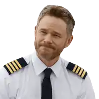 a man with a beard wears a white shirt and tie with gold stripes on the shoulder pads