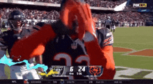 a fox nfl broadcast of a football game between the bears and the raiders