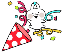 joy bunny confetti congratulations celebrate