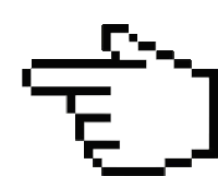 a black and white pixel art arrow pointing to the right .