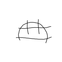 a black and white drawing of a circle with lines going around it