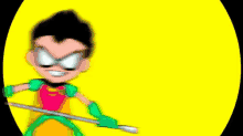 Robin Super Deformed - Teen Titans GIF - Teen Titans Robin Baton GIFs