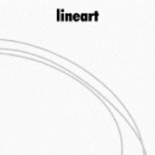 a black and white drawing of a line with the word lineart above it .