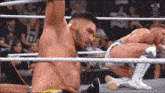 a man in a wrestling ring with the letters n on the bottom