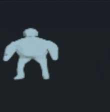 a pixel art of a person standing on a black surface with a white background .